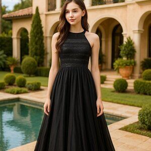 Aje Halter Neck Sequin full length Maxi Dress